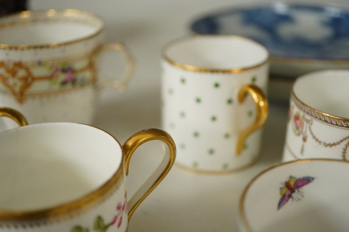 A Chinese ginger jar, Samson ginger jar, Hilditch cup and saucer, other tableware to include coffee cans, largest 15cm high
